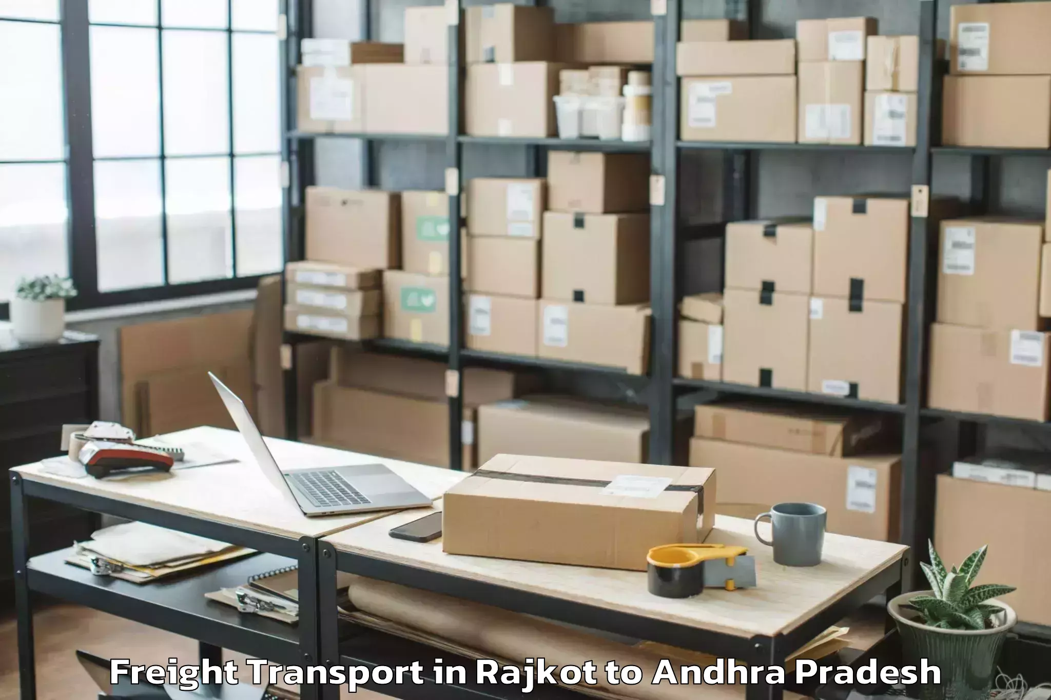 Professional Rajkot to Narasannapeta Freight Transport